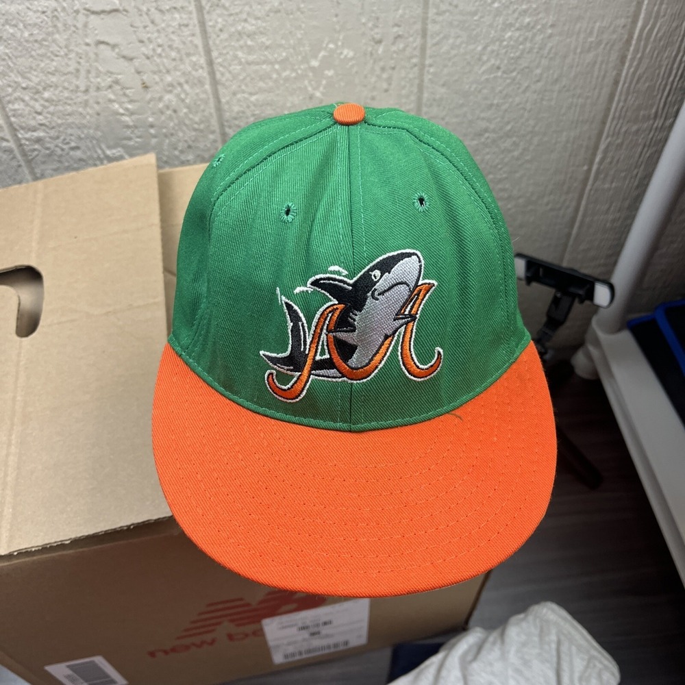 Mobile Bay Sharks Hat Baseball Cap Fitted 7 1/4 1994-1995 MiLB Minors Pro-Line - Picture 2 of 12
